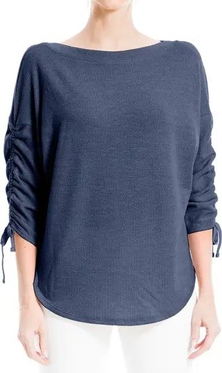 Ruched Sleeve Tunic Top