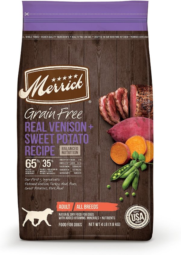 Grain Free Dry Dog Food Real Venison & Sweet Potato Recipe, 22-lb bag - Chewy.com