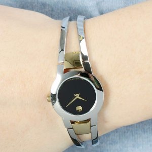 MOVADO Amorosa Black Dial Stainless Steel Ladies Watch No. 0606893