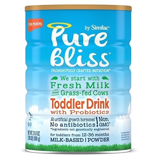 Pure Bliss by Similac Toddler Drink with Probiotics, Starts with Fresh Milk from Grass-Fed Cows, One Month Supply, 31.8 ounces (Pack of 4)