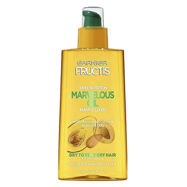 Fructis Triple Nutrition Marvelous Oil Hair Elixir, 5.0 Fl Oz, 1 Count (Packaging May Vary)