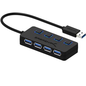 Sabrent 4-Port USB 3.0 Hub with Individual Power Switches and LEDs