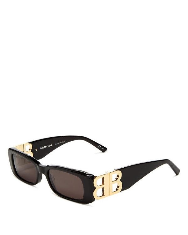 Dynasty Rectangular Sunglasses, 51mm