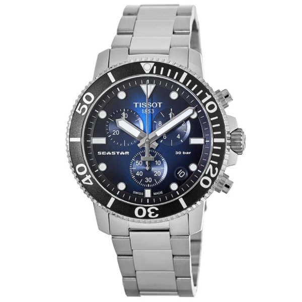 Seastar 1000 Chronograph Blue Dial Steel Men's Watch T120.417.11.041.01