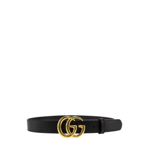 GucciGG Marmont leather belt with shiny buckle
