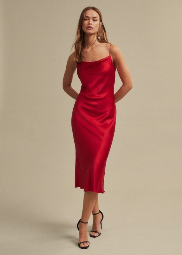 100% silk slip dress - Women | MANGO OUTLET USA
