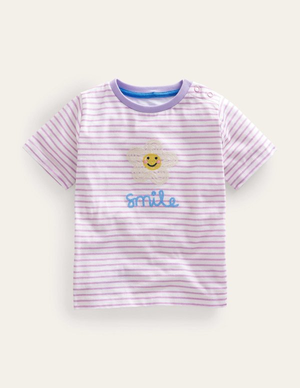 婴幼儿绣花条纹T恤