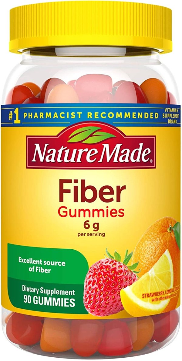 Fiber Adult Gummies 90 Count w. 6 g of Inulin Dietary Fiber per serving