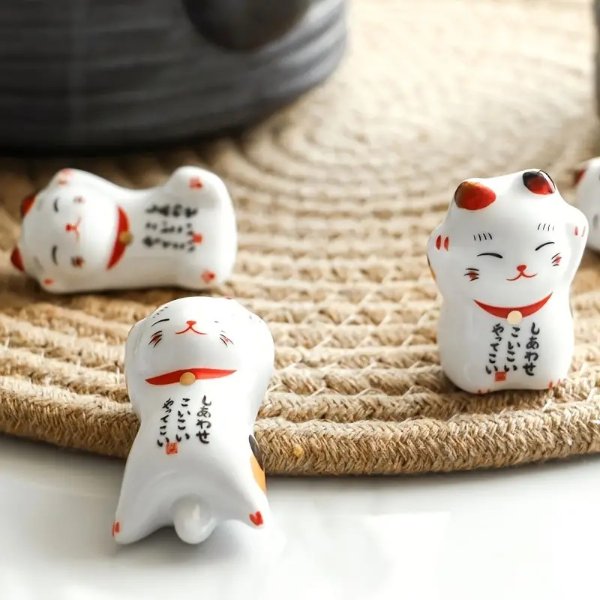 1pc Lucky Cat Chopsticks Holder - Home & Kitchen - Temu