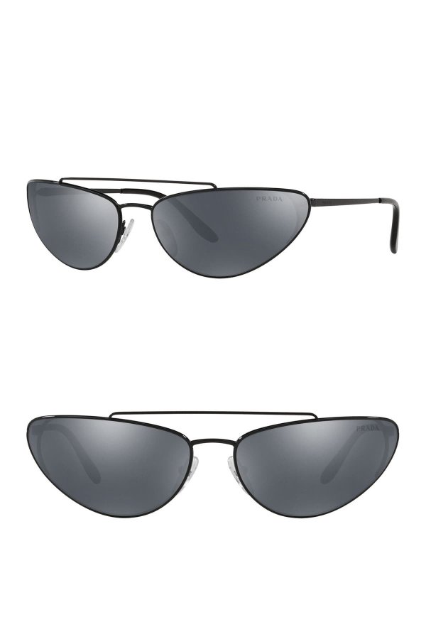 Irregular 66mm Cat Eye Sunglasses