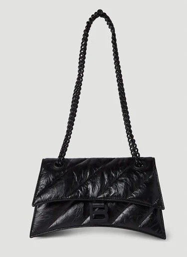 Crush Chain Small Shoulder Bag in Black