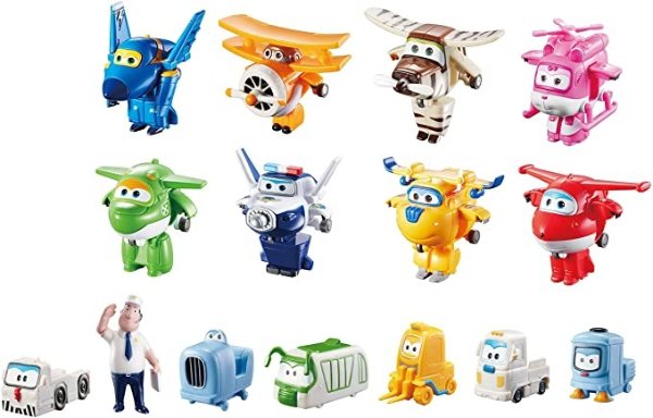 - Transform-a-Bots World Airport Crew | Collector Pack | 15 Toy Figures | 2" Scale