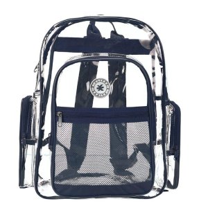 K-Cliffs Clear Transparent PVC School Backpack / Outdoor Backpack with Color Trim