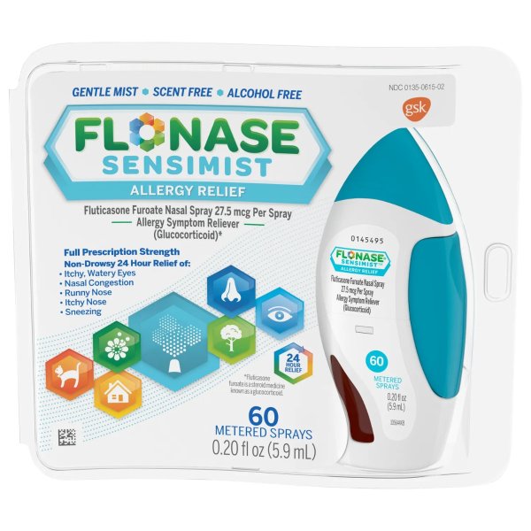 Sensimist 24hr Allergy Relief Nasal Spray, Gentle Mist, Scent-Free - 60 Sprays