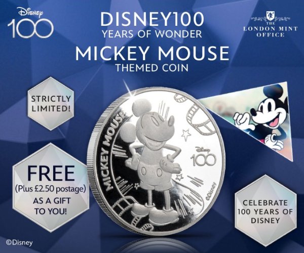迪士尼 100周年纪念币