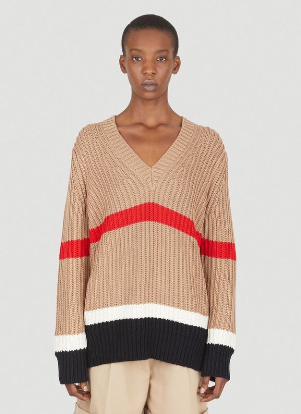 Salma Icon Stripe Sweater in Beige