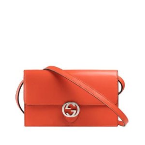 Gucci Icon Wallet w/Strap, Dark Orange