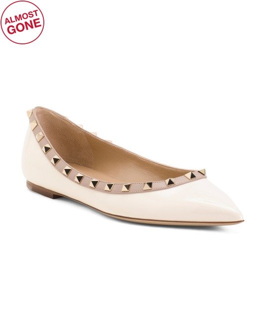 Made In Italy Patent Leather Studded Ballerina Flats