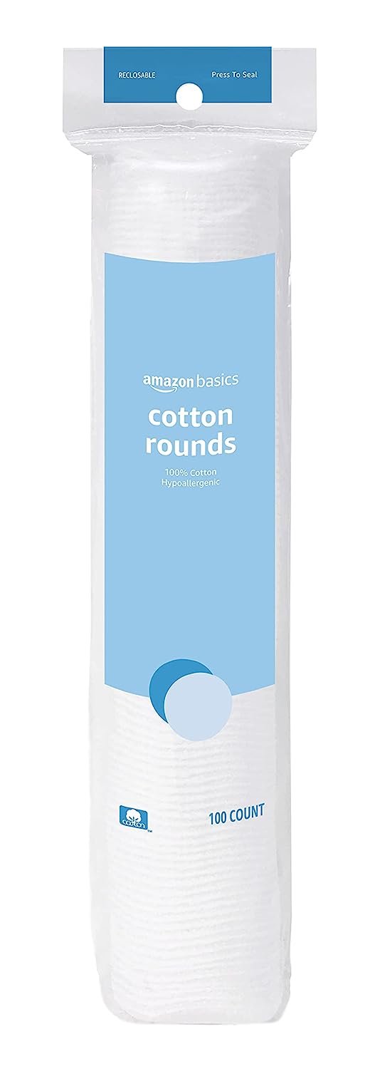 Amazon Basics Cotton Rounds, 100 Count