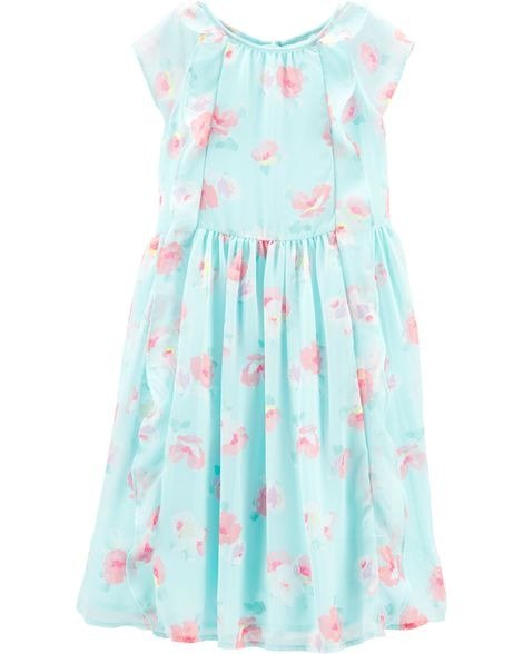 Floral Ruffle Front Dress