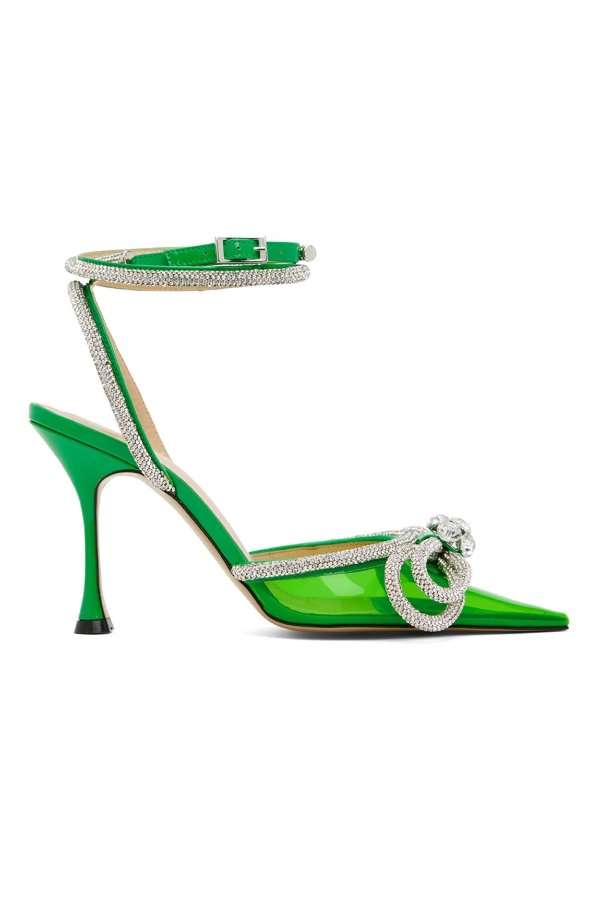 Green Double Bow 110 Heels