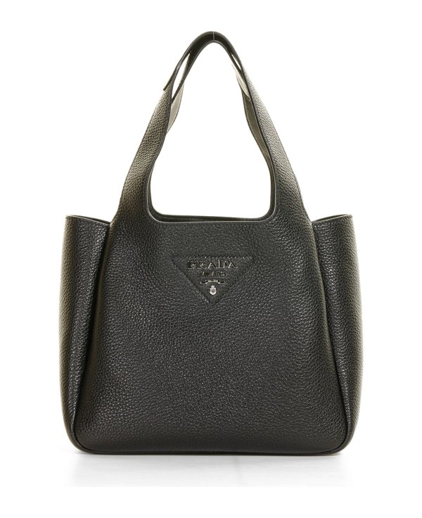 Medium Leather Handbag With Logo