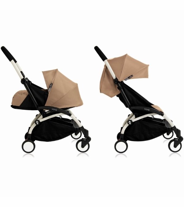 Yoyo 0+/6+ Complete Stroller - White/Taupe