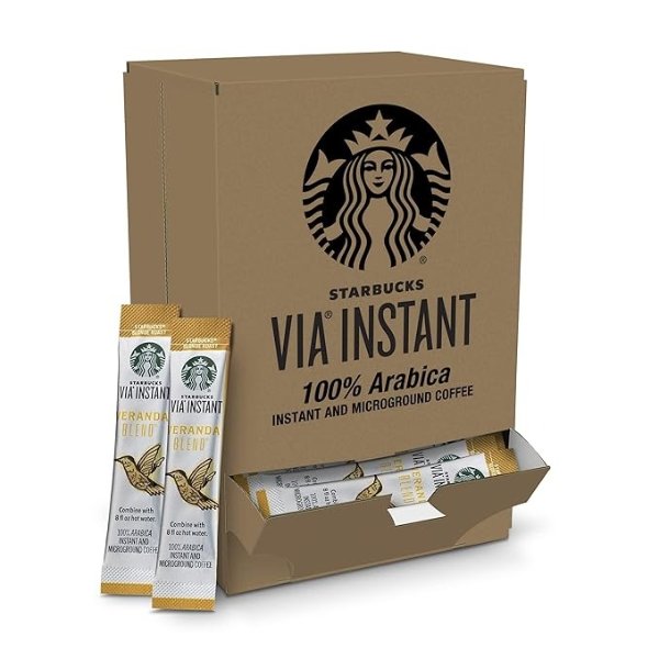 VIA Instant Veranda Roast Blonde Roast Coffee (1 box of 50 packets)
