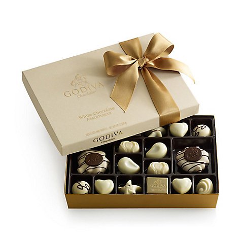 White Chocolate Gift Box - Gold Ribbon - 24 pc.