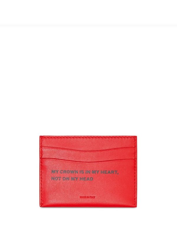 Quote Print Leather Card Case