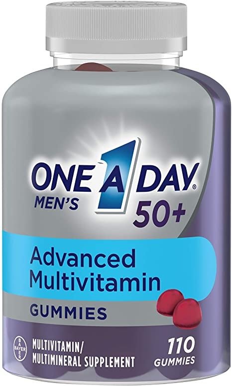 Men’s 50+ Gummies Advanced Multivitamin with Brain Support, Super 8 B vitamin complex, 110 Count