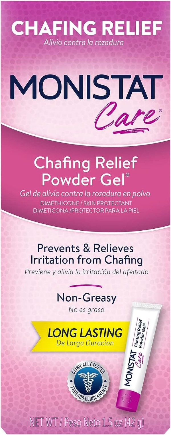 Chafing Relief Powder Gel, Anti-Chafe Protection, Fragrance Free Chafing Gel, 1.5 Oz, 1 Pack