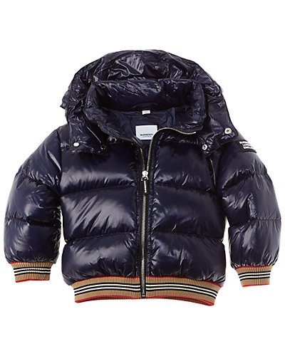 Burberry Icon Stripe Detail Hooded Puffer Jacket