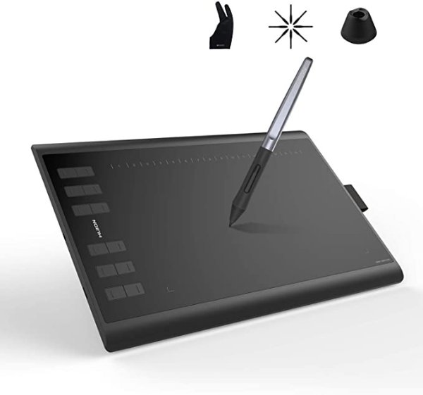Inspiroy H1060P Graphics Drawing Tablet with Tilt Response Battery-Free Stylus and 8192 Pen Pressure Sensitivity
