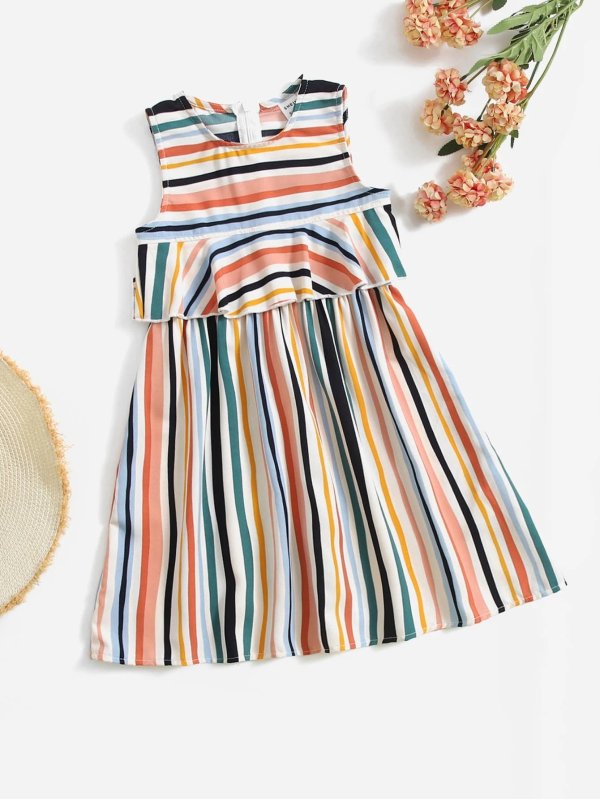 Toddler Girls Striped Print Dress