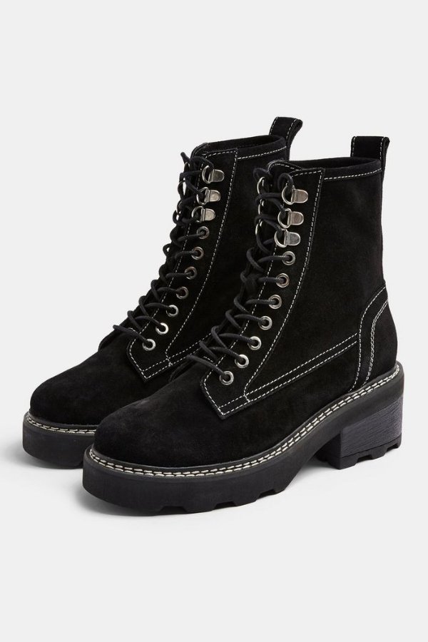 ARMOUR Black Leather Lace Up Boots
