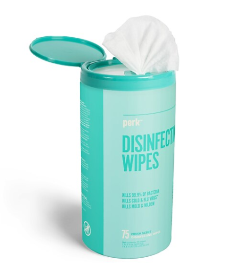 Perk Disinfecting Wipes, Fresh, 75 Wipes, 6/Carton