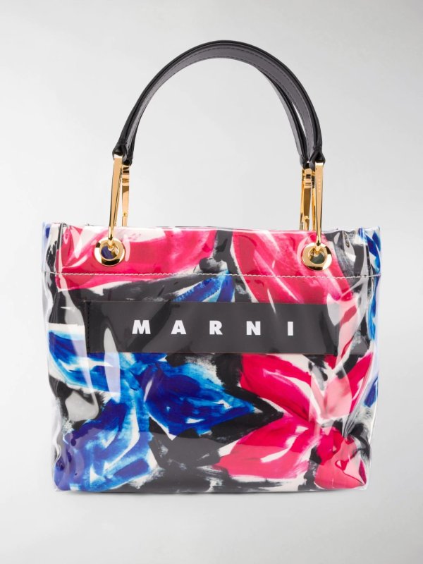 Sale Marni Alma-print tote bag white | MODES