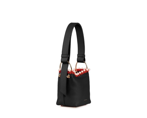 Buy Strathberry Lana Osette Midi Leather Bucket Bag - Mushroom