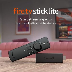 Fire TV Stick Lite with Alexa Voice Remote Lite (no TV controls) | HD streaming device | 2020 release