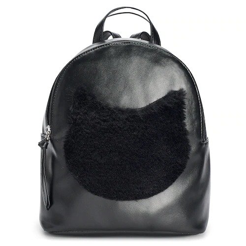 Faux-Fur Cat Face Mini Backpack