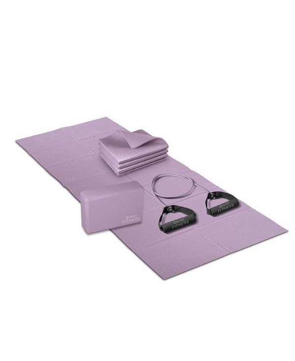 Lomi 专业瑜伽垫套装促销 紫罗兰色款