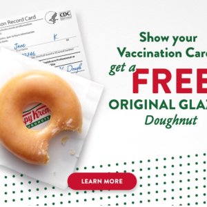 Krispy Kreme 打上疫苗的小伙伴们来领取奖励了