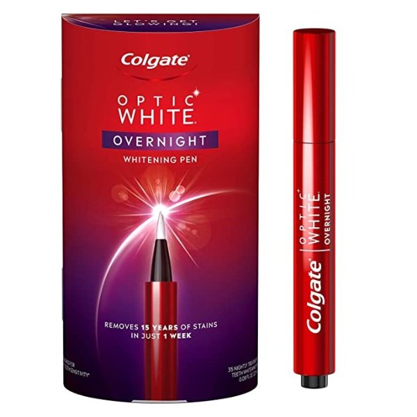 Optic White Overnight Teeth Whitening Pen, Teeth Stain Remover to Whiten Teeth, 35 Nightly Treatments, 0.08 Fl Oz