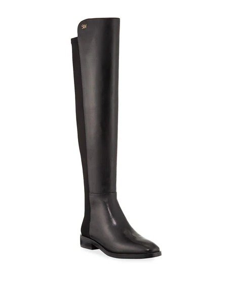 Keelan Stretch Leather Knee Boots