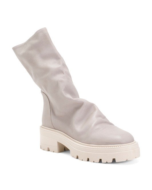 Leather Emma Ruched Boots | Women's Shoes | Marshalls