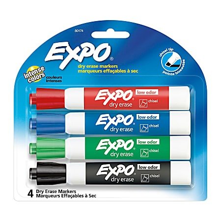 EXPO Low Odor Markers Assorted 4 PK - Office Depot