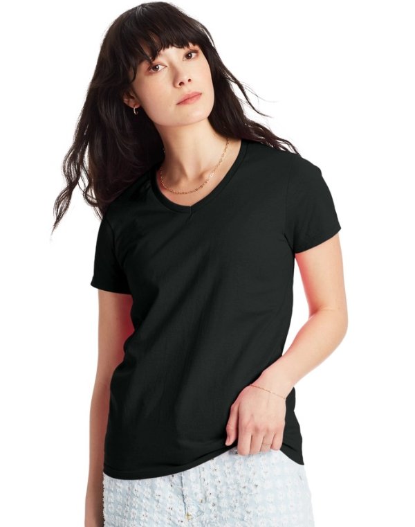 Hanes Essentials Women's Cotton V-Neck T-Shirt