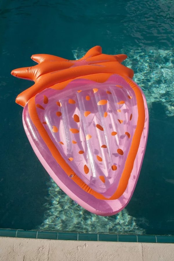 Lie-On Strawberry Pool Float