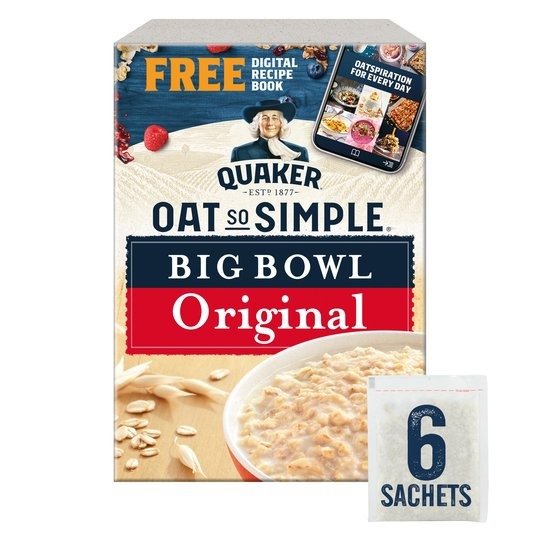Oat So Simple Big Bowl Original Porridge 6 Pack 231G
